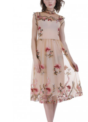 Платье сетка вышивка цветы imperial