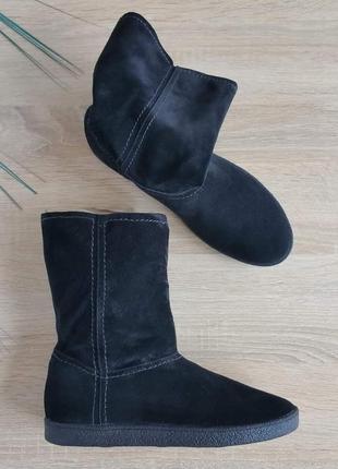 Високі натуральні чорні уггі cosmoparis 37-38 розмір