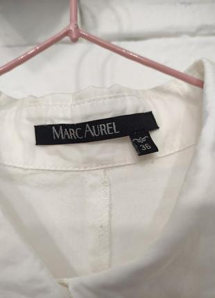 Біла бавовняна сорочка з драпіруванням marc aurel sandro maje max mara peserico10 фото