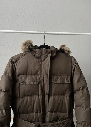 Женская теплая зимняя куртка парка пуховик пуховый пух барбур barbour winter parka puffer4 фото