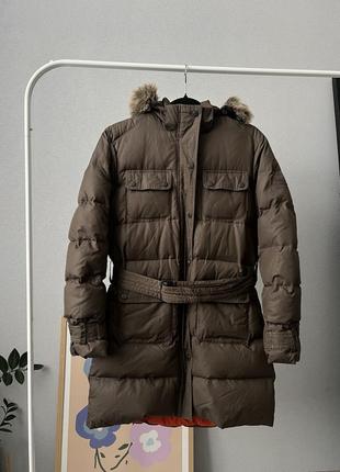 Жіноча тепла зимова куртка парка пуховик пухова пух барбур barbour winter parka puffer1 фото