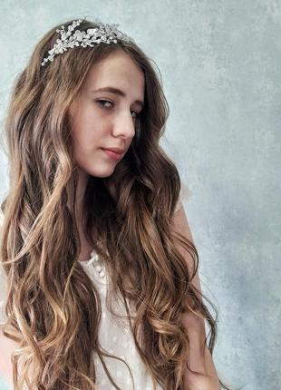 Ободок с хрустальных бусин