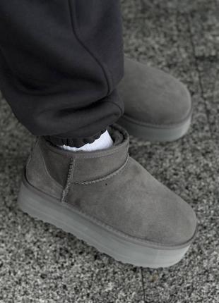 Женские ugg ultra mini platform light grey3 фото