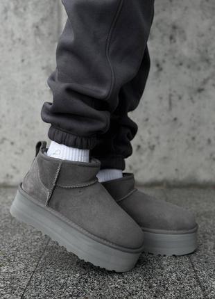 Женские ugg ultra mini platform light grey