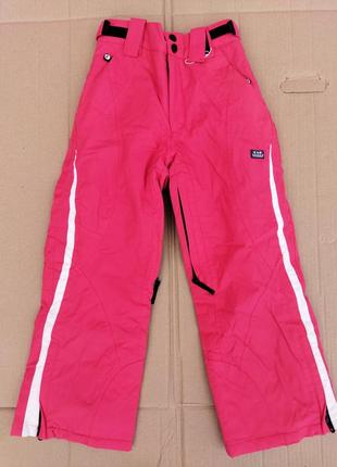 128 - для девочки розовые зимние штаны лыжные утеплённые брюки1 фото