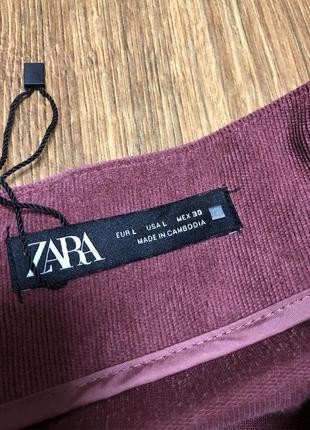 Вельветовая мини-юбка с драпировкой на молнии zara7 фото