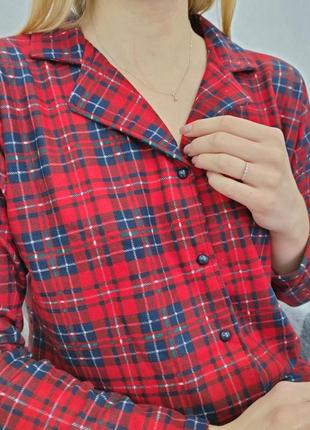 Утеплена жіноча піжама на гудзиках вільного крою штани + сорочка на довгий рукав8 фото