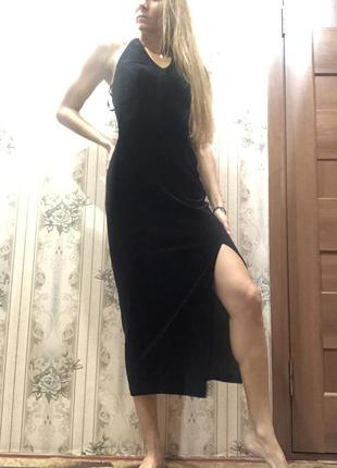 Шикарное винтажное велюровое платье