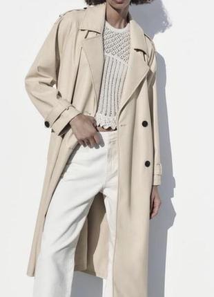 Тренч плащ з еко шкіри zara. новий.