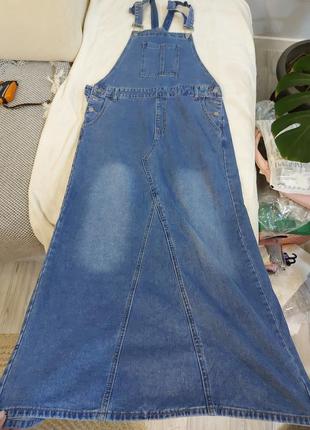 Комбинезон джинсовый, shein испания, размер xl (европейский 44)4 фото