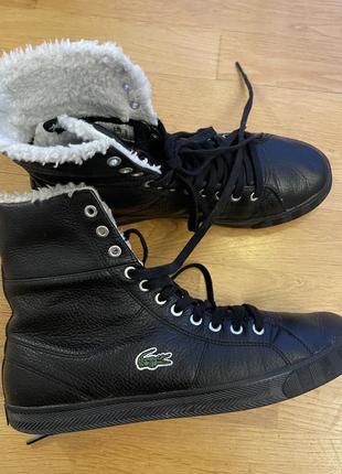 Меховые кроссовки lacoste marcel hi fold