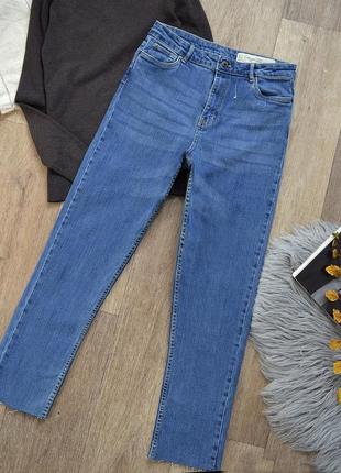 Плотные новые качественные джинсы esmara, высокая посадка, джинс зимний, необработанный низ3 фото
