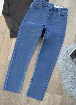 Плотные новые качественные джинсы esmara, высокая посадка, джинс зимний, необработанный низ1 фото