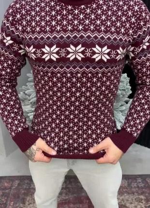 Новогодний свитер вязаный2 фото