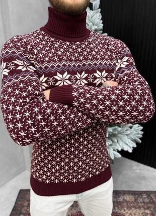 Новогодний свитер вязаный3 фото