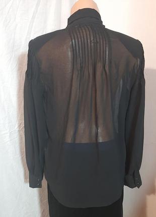 Прозрачная черная блуза свободного кроя5 фото