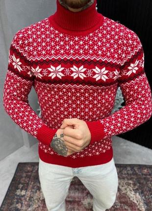 Новогодний свитер вязаный3 фото