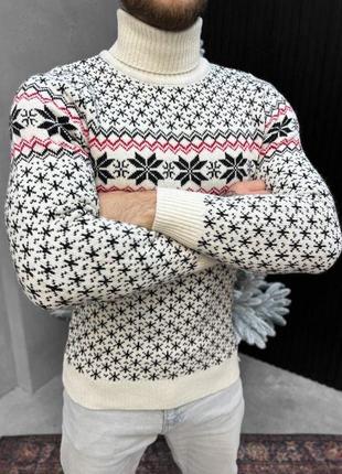 Новогодний свитер вязаный4 фото