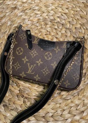 Невелика дуже стильна коричнева сумочка з еко шкіри бренду louis vuitton3 фото