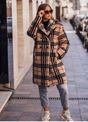 Шубка тедді барбарі клітинка