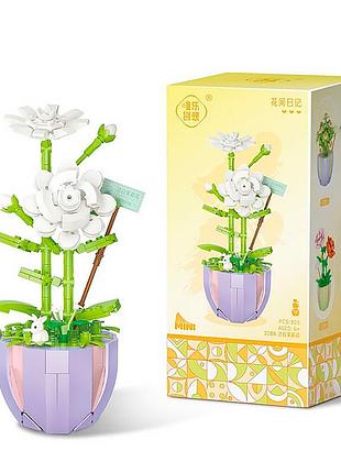 3d конструктор-набір будівельних блоків lesko yz 2088 квітковий конструктор жасмин 305 деталей