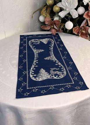 Доріжка новорічна 40х90 код ym10111w blue