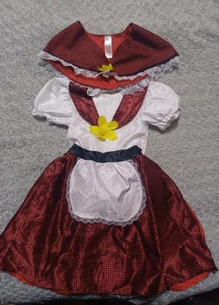 Карнавальне плаття червона шапочка-ктоберфест 7-8 років