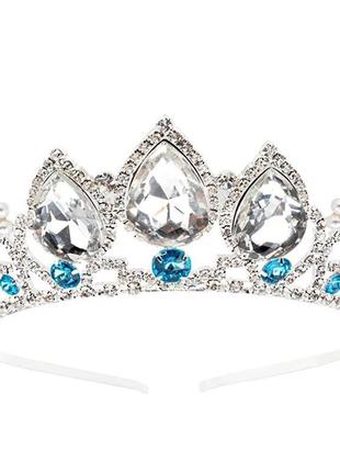 Корона ельзи "крижане серце" з блакитними кристалами
