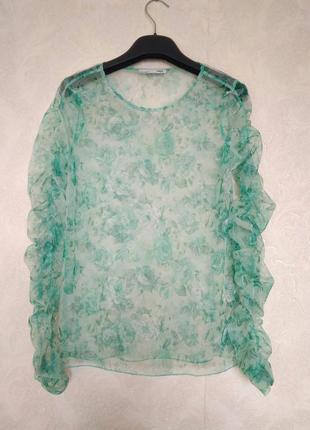 Блуза сетка цветы  прозрачная бренда zara,р.м1 фото