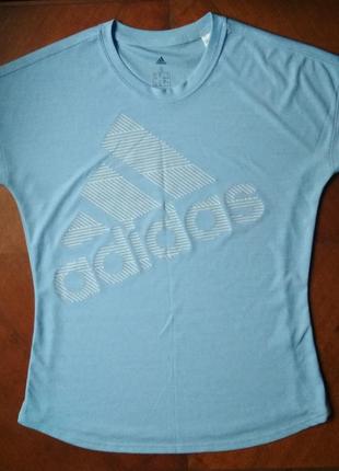 Футболка женская adidas badge of sport, голубой9 фото