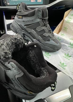 Шикарні зимові кросівки "adidas originals niteball fur winter"10 фото