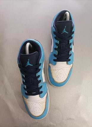 Кросівки jordan air 1 low blue white2 фото