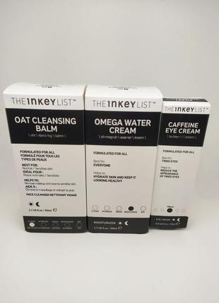 Набір бестселерів для обличчя omega water cream moisturizer the inkey list caffeine eye cream oat clea