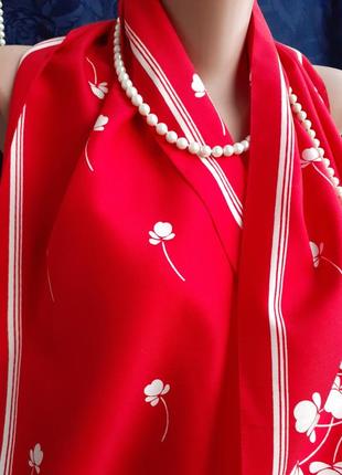 St. michael (made in italy)! ❤ винтаж! италия шарф легкий воздушный палантин шейный платок клевер2 фото