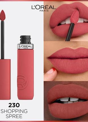 Помада loreal paris infaillible matte resistance 230 shopping spree2 фото