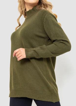 Женский свитер вязаный, цвет хаки, 204r1793 фото