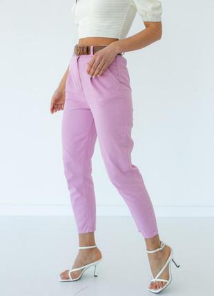 Штаны с поясом свободного фасона perry - розовый цвет, m7 фото