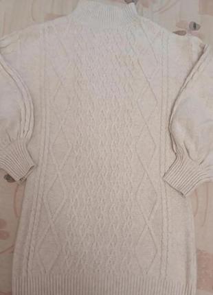 Свитер платья вязаное белое вязаное свитер платье белое8 фото