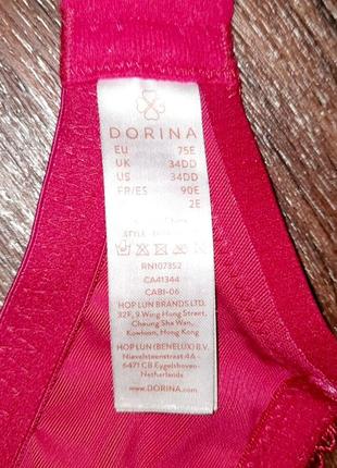 Брендовый красивый мягкий розовый бюстгалтер с кружевом р.75 e 34 dd от dorina,косточки, без поролона4 фото