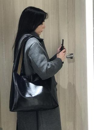 Сумка из экокожи с одной ручкой  📎на магнитной кнопке 📎с внутренним карманом 📎с расширенным дном