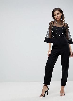 Нарядный комбинезон с жемчугом asos s