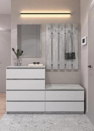 Передпокій, комплект у передпокій №1 бетон-білий фасад