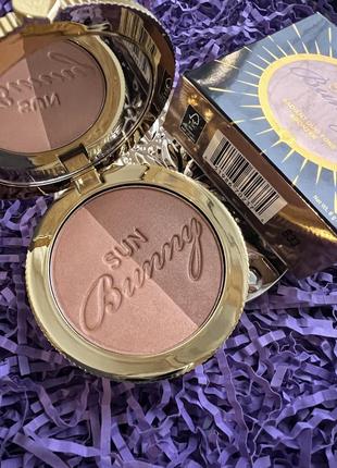 Роскошный пудровый натуральный бронзер too faced sun bunny radiant duo-tone bronzer