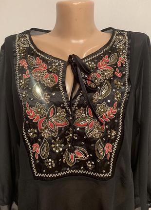 Элегантная блузка с роскошной вышивкой, батал2 фото