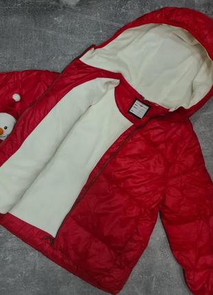 Куртка пуфер для девочки деми эврозима красная капюшон orchestra7 фото