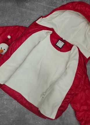 Куртка пуфер для девочки деми эврозима красная капюшон orchestra8 фото