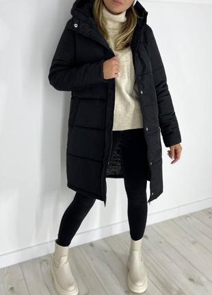 Пальто куртка пуховик женское длинное осеннее демисезонное зимнее на осень зиму теплое утепленное серое черное малиновое базовое с капюшоном стеганое батал4 фото