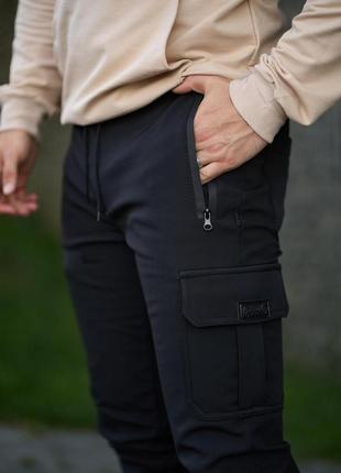 Стильные теплые брюки softshell, мягкий микрофлис.3 фото