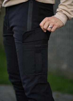 Стильные теплые брюки softshell, мягкий микрофлис.4 фото