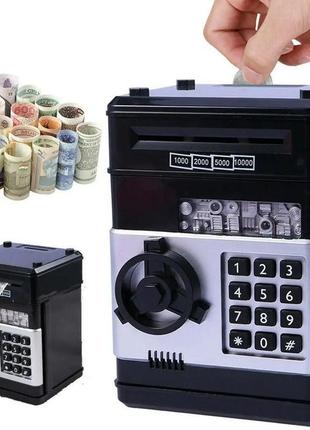Електронний сейф копілка number bank банкомат з кодовим замком та купюроприймачем, дитячий подарунок2 фото